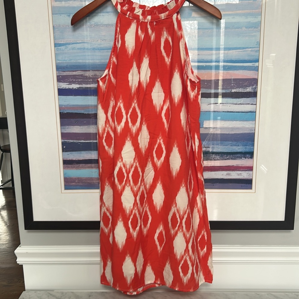 THML size X (Anthropologie) sleeveless dress with delicate ruffle neckline